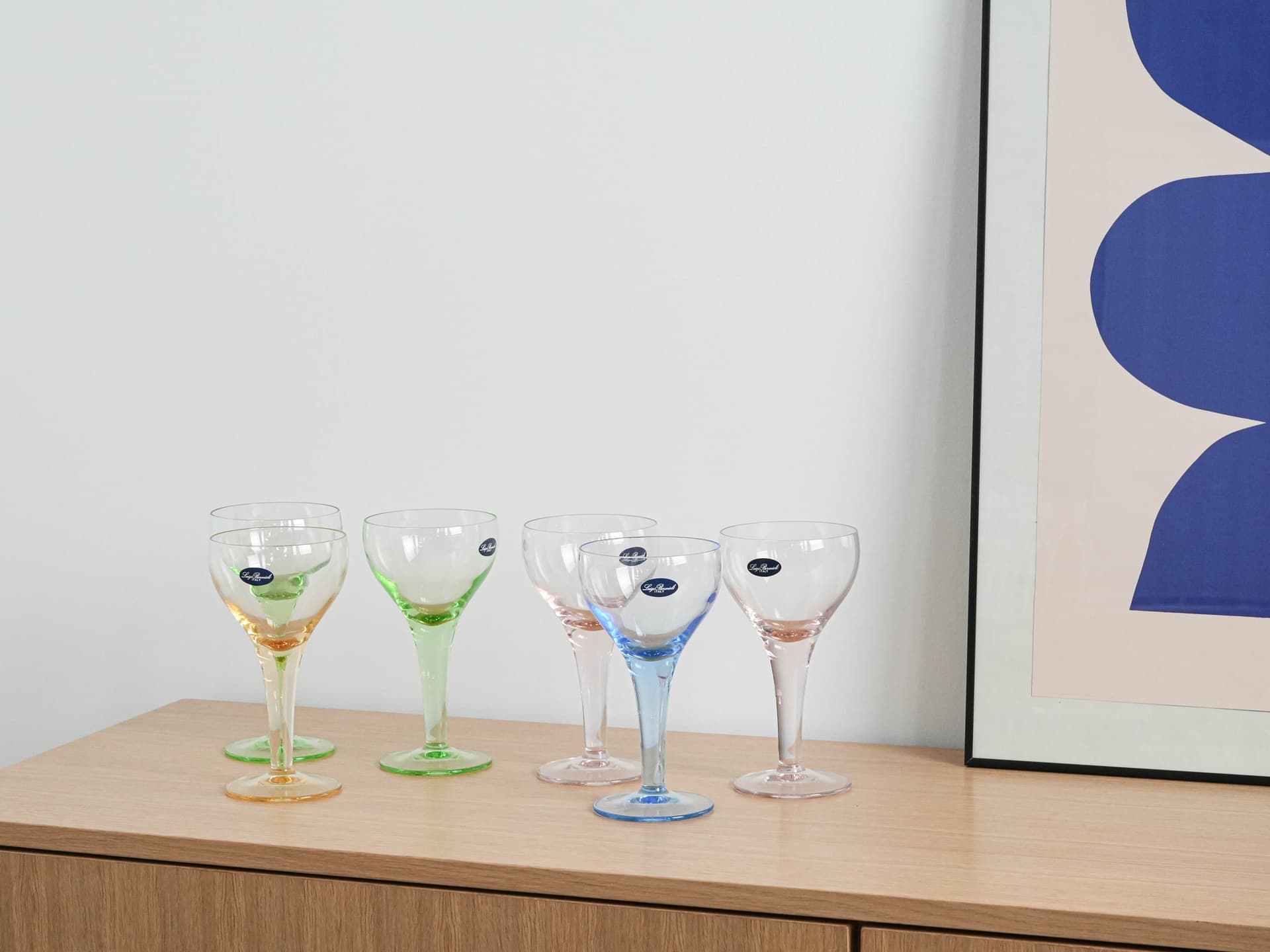 Komplet pucharków deserowych, multikolor, szkło, Luigi Bormioli, Włochy, lata 70. - 277338