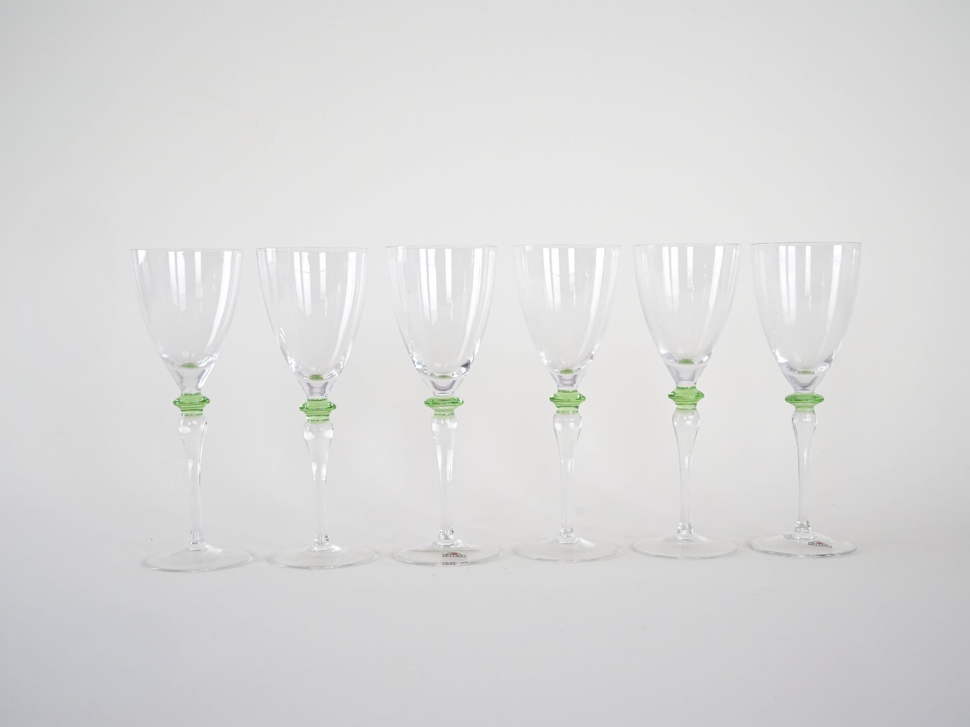 Zestaw sześciu kieliszków, szkło transparent, Włochy, lata 70. - 277359