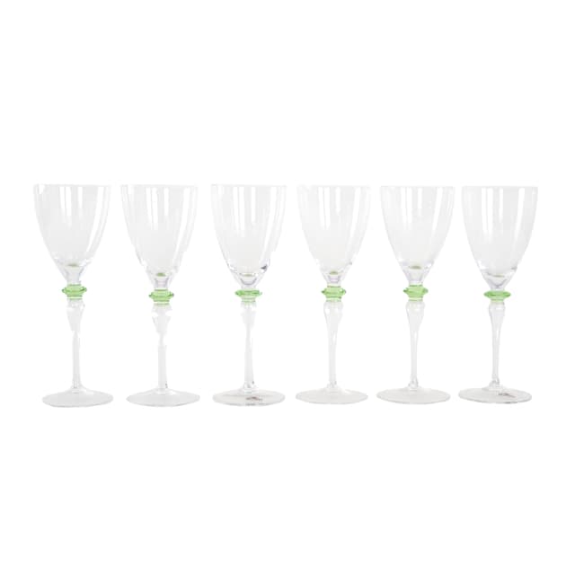 Zestaw sześciu kieliszków, szkło transparent, Włochy, lata 70. - WYMIARY