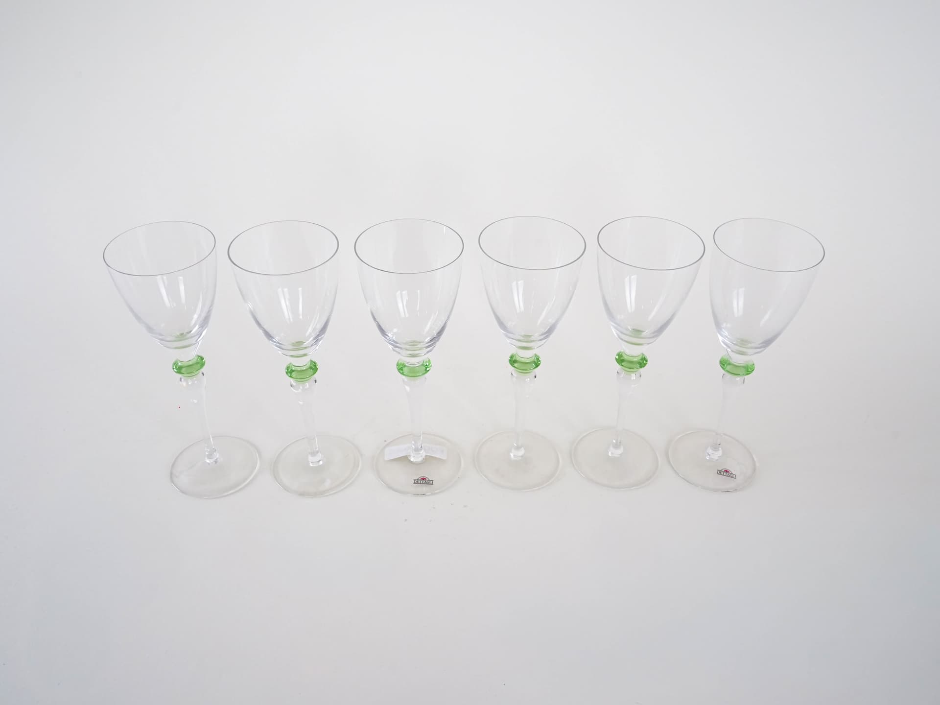 Zestaw sześciu kieliszków, szkło transparent, Włochy, lata 70. - 277358