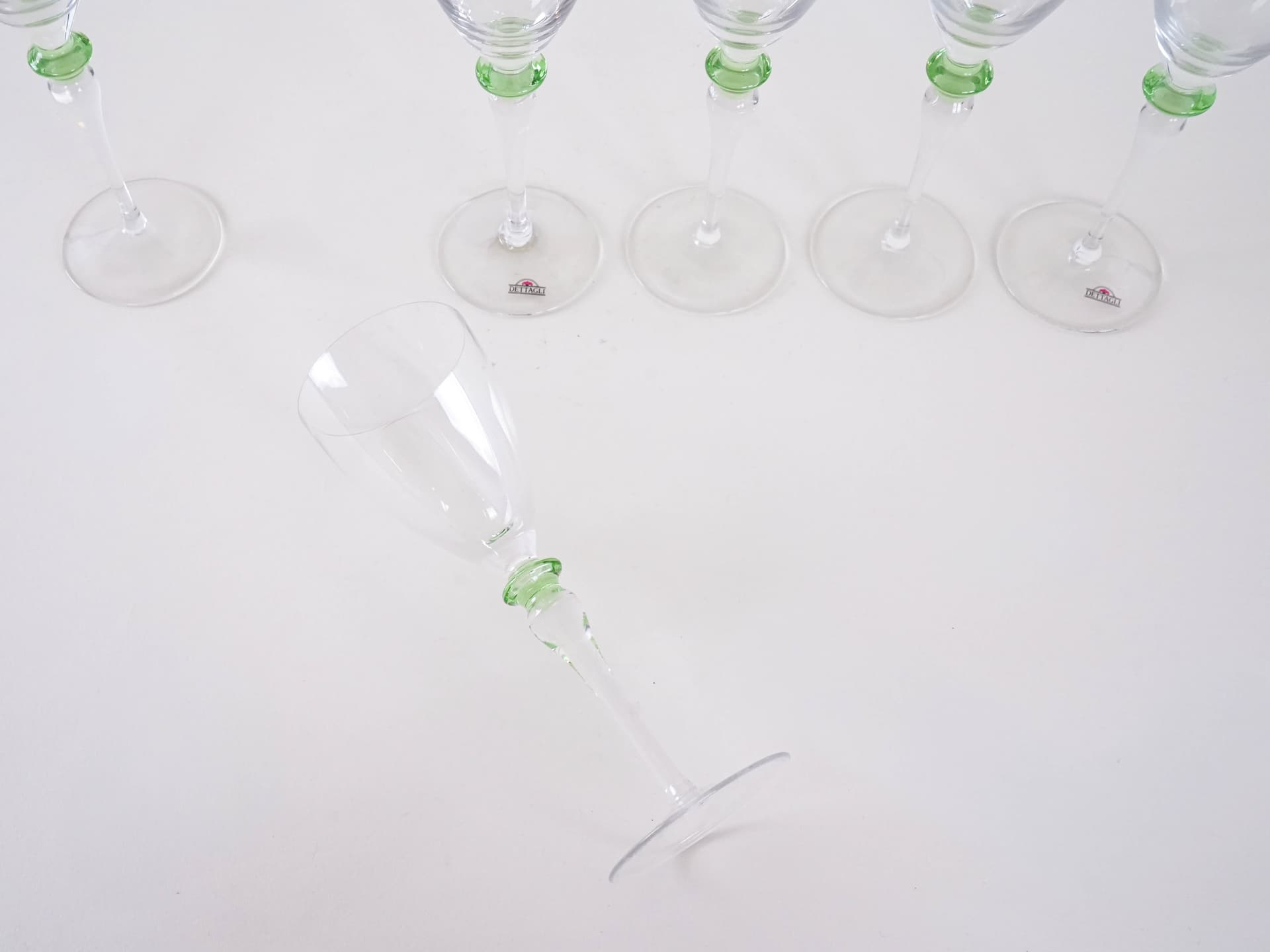 Zestaw sześciu kieliszków, szkło transparent, Włochy, lata 70. - 277361