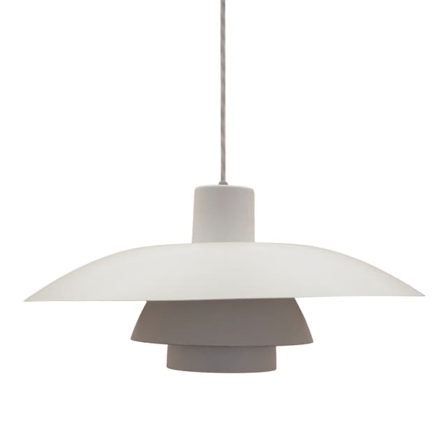 Lampa wisząca PH 4/3, biały, metal, proj. P. Henningsen, Louis Poulsen, Dania, lata 60. - WYMIARY