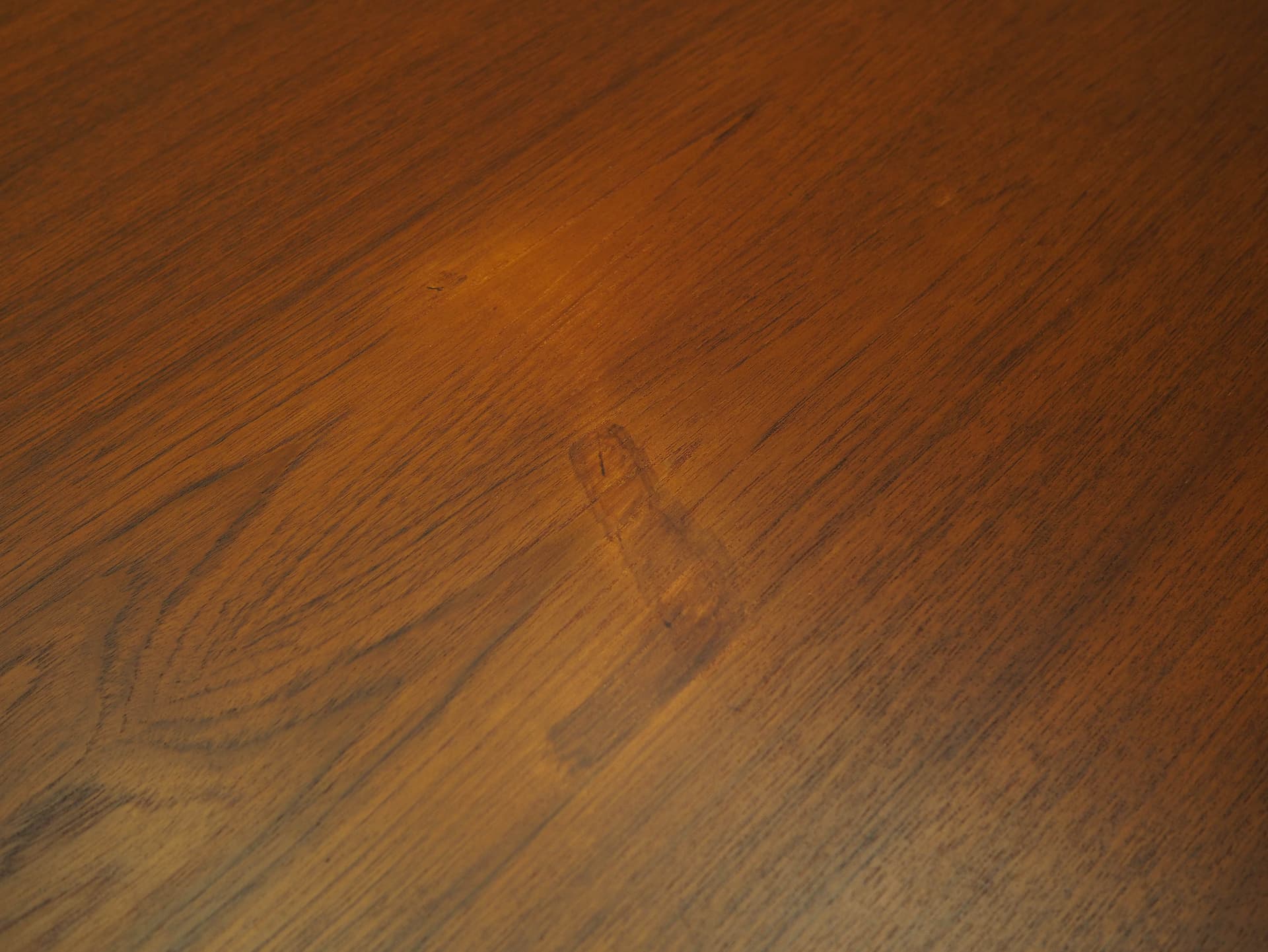 Stół, teak brązowy, proj. J. Andersen, Dania, lata 70. - 277428