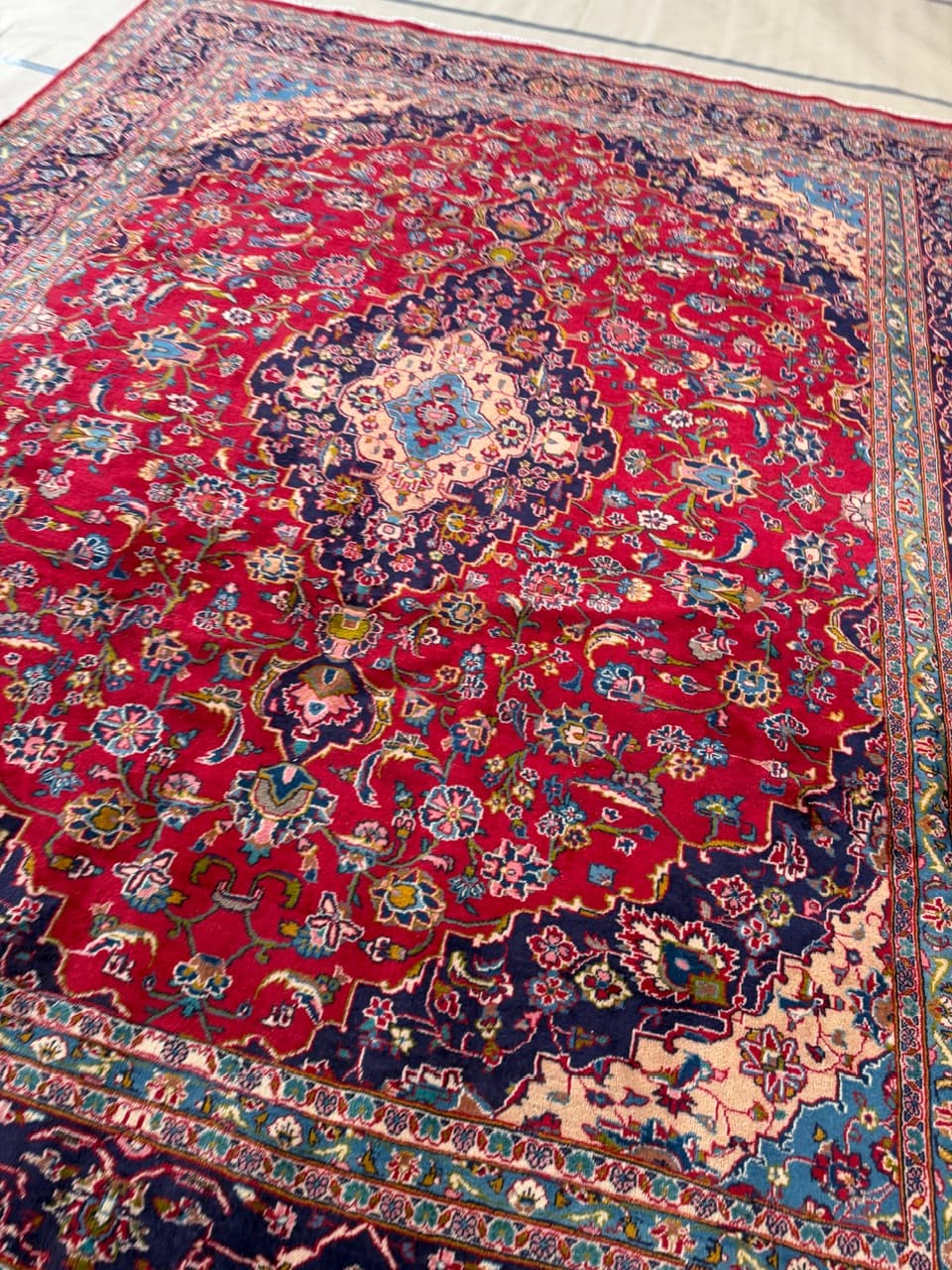 Dywan Kaszmir Kashan 375x290 cm, multikolor, wełna, Iran - 277494