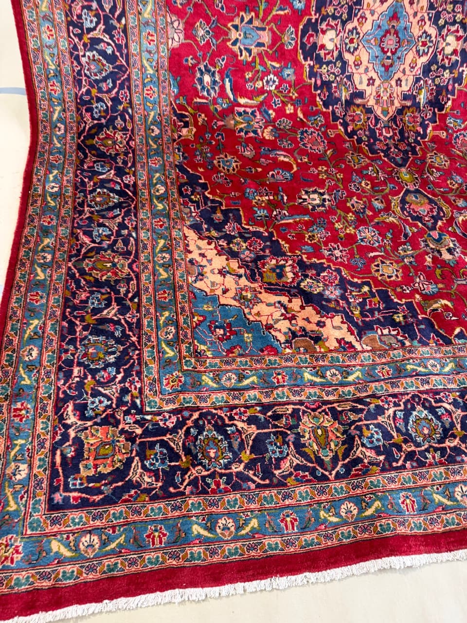 Dywan Kaszmir Kashan 375x290 cm, multikolor, wełna, Iran - 277489