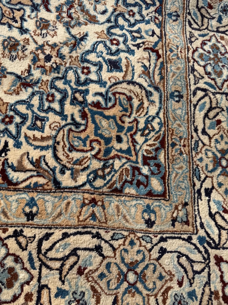 Dywan perski Nain 200x200 cm, beżowy, wełna z jedwabiem, Iran - 277507