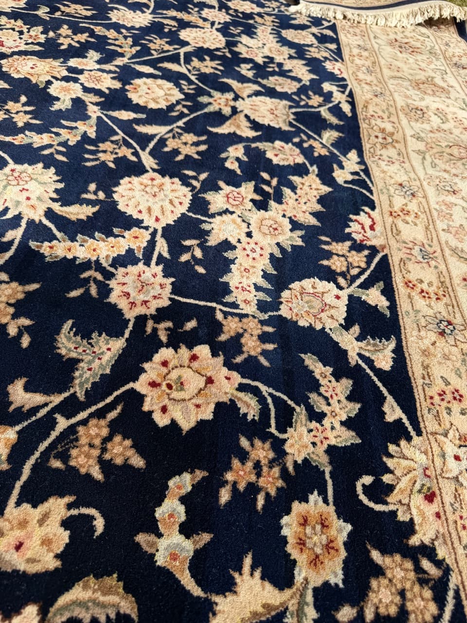 Dywan Ghoum, 360x260 cm, wełna niebieski, Iran - 277537