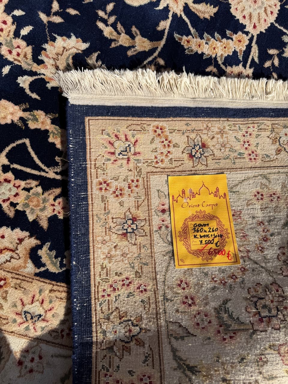 Dywan Ghoum, 360x260 cm, wełna niebieski, Iran - 277535