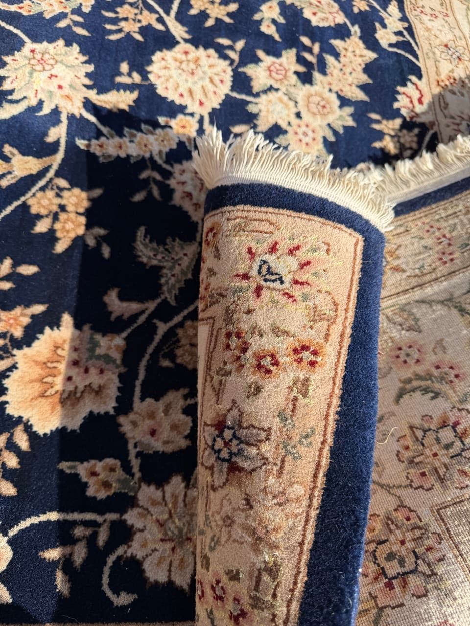 Dywan Ghoum, 360x260 cm, wełna niebieski, Iran - 277536