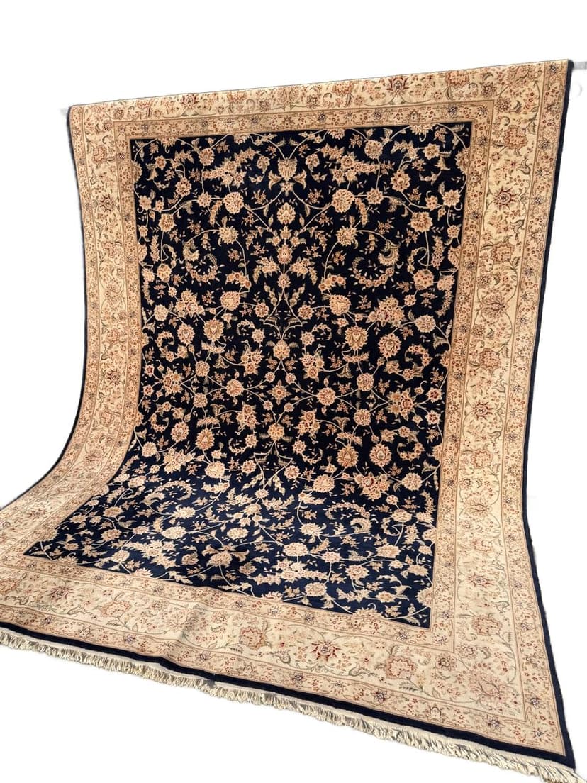 Dywan Ghoum, 360x260 cm, wełna niebieski, Iran