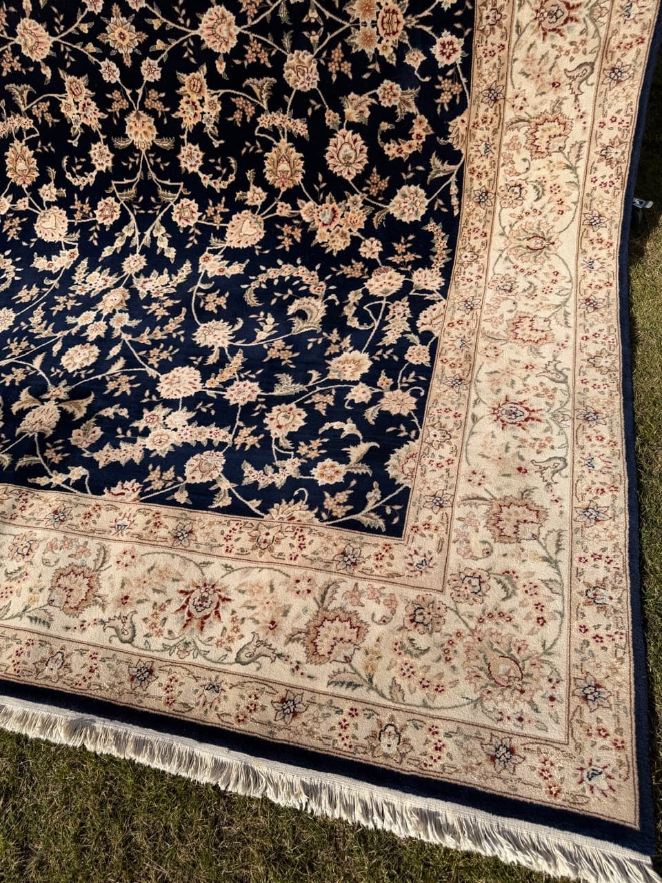 Dywan Ghoum, 360x260 cm, wełna niebieski, Iran - 277524