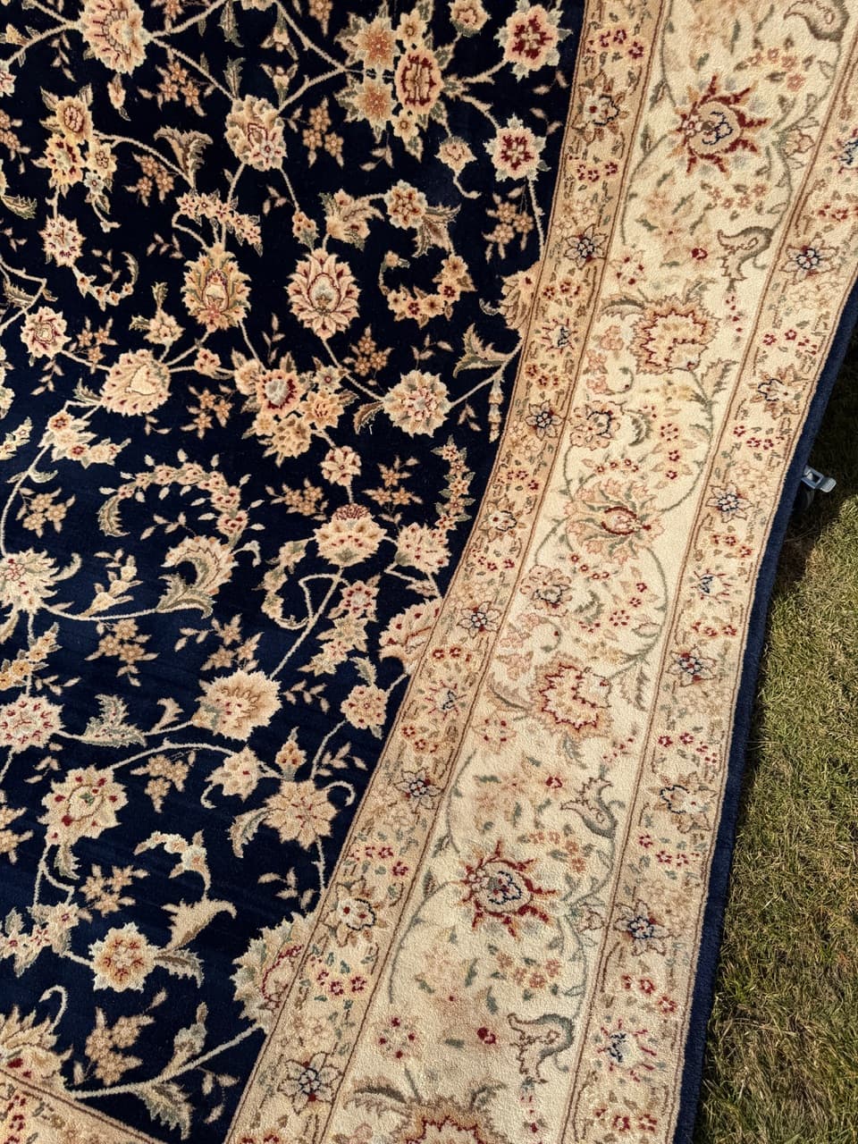 Dywan Ghoum, 360x260 cm, wełna niebieski, Iran - 277526