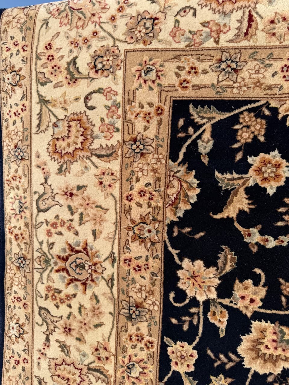 Dywan Ghoum, 360x260 cm, wełna niebieski, Iran - 277531