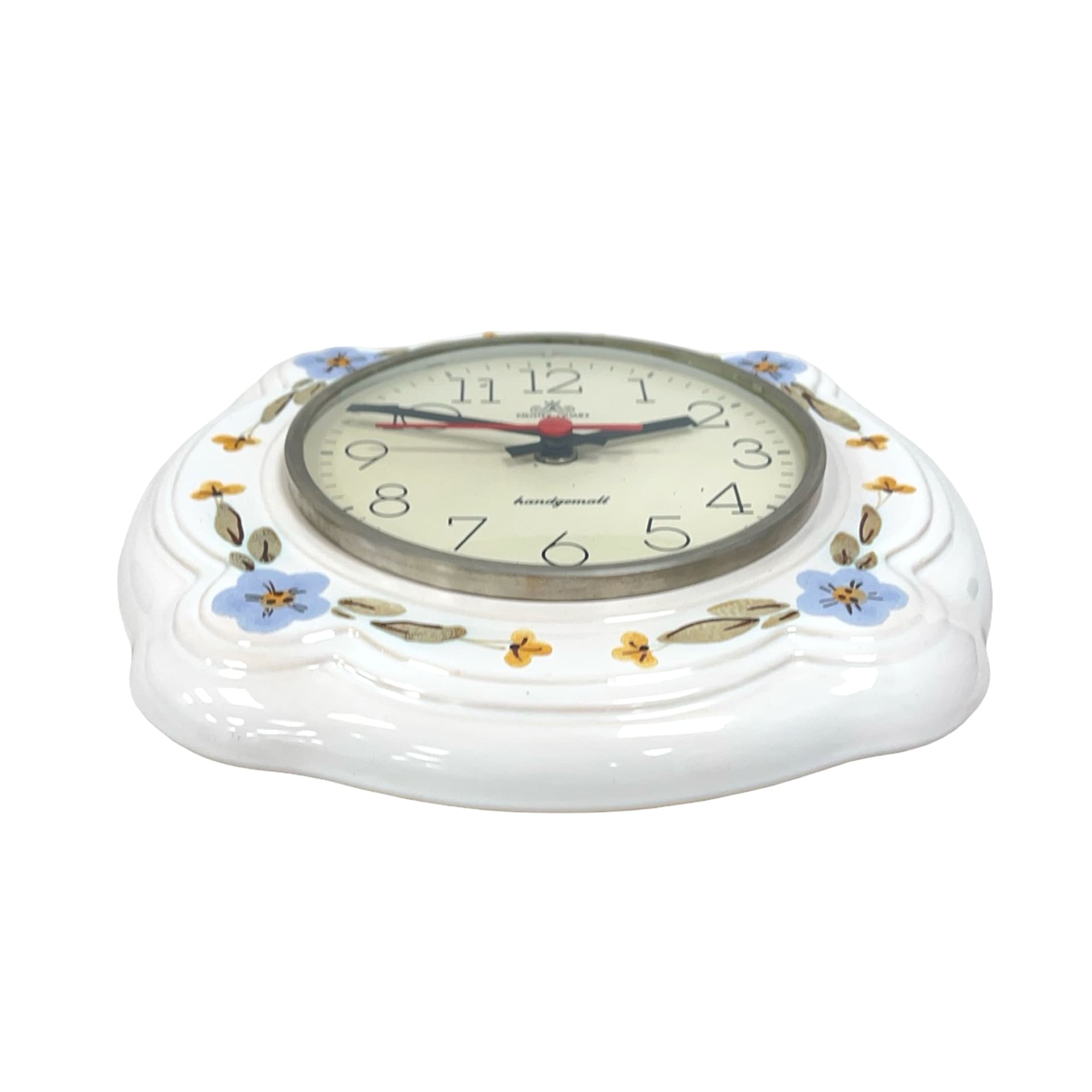 Zegar ścienny, ceramika biała, Niemcy, lata 70. - 277582