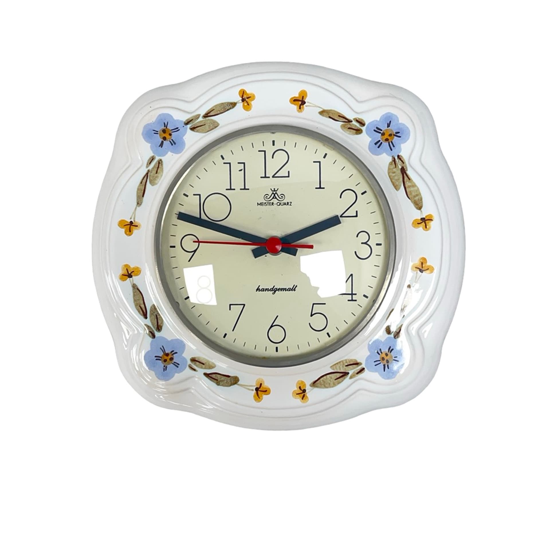 Zegar ścienny, ceramika biała, Niemcy, lata 70. - 277577