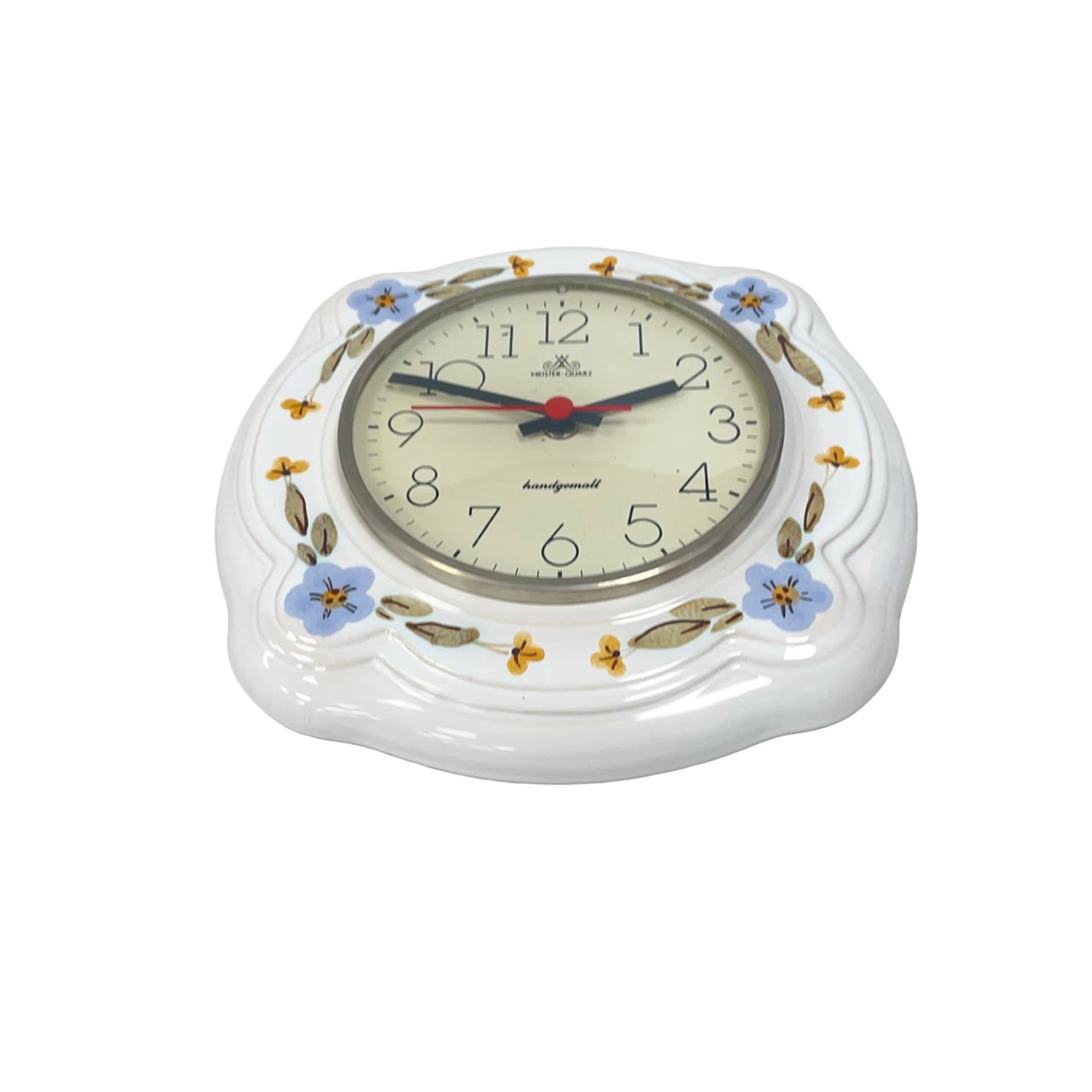 Zegar ścienny, ceramika biała, Niemcy, lata 70. - 277583