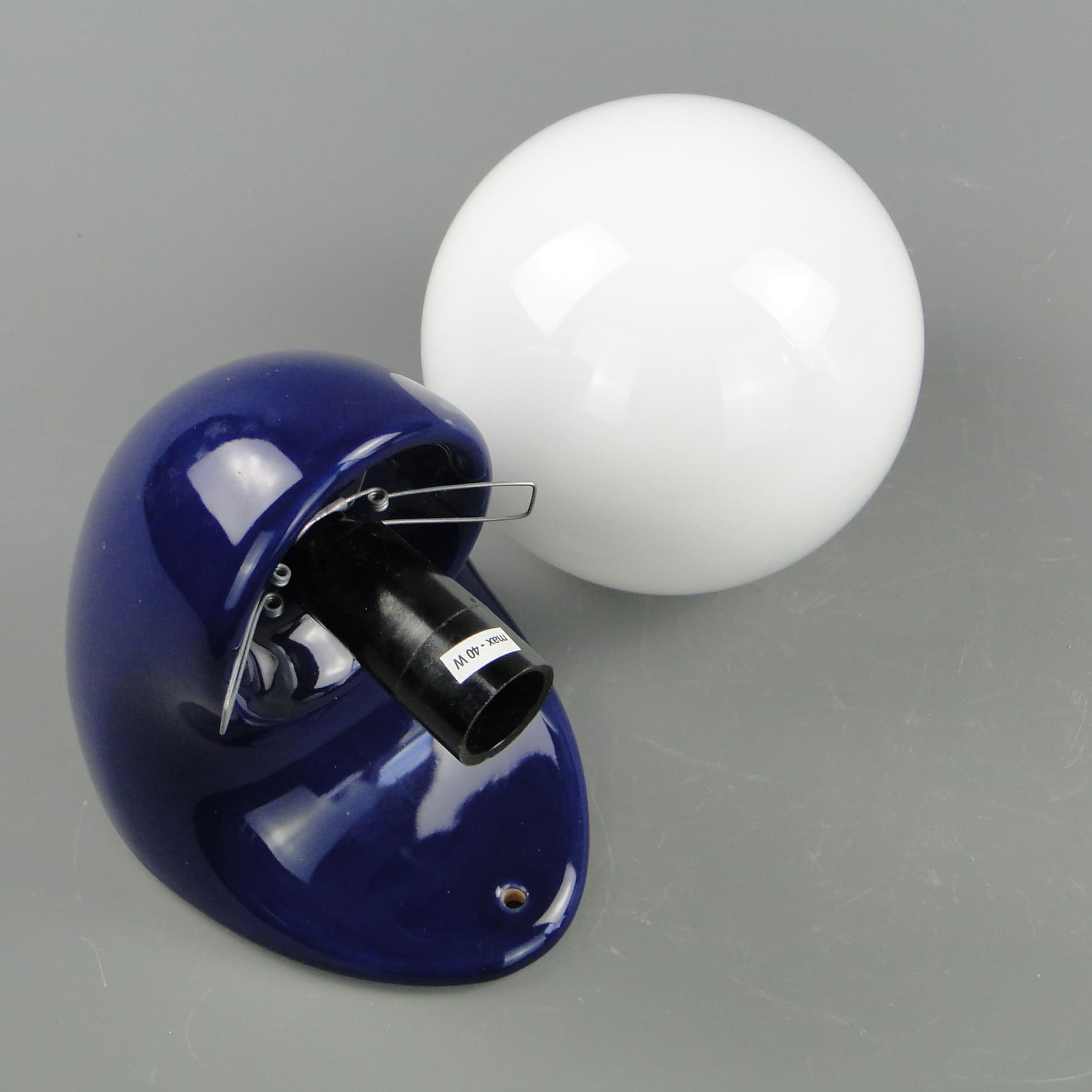 Para kinkietów, ceramika granatowa, Polska, lata 70. - 2090