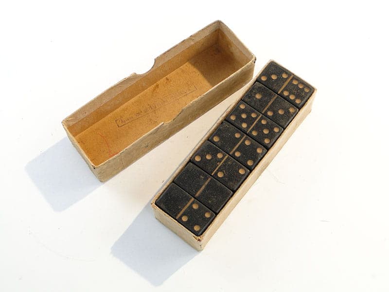 Domino set, black, wood, USSR, 1950s. - 277608