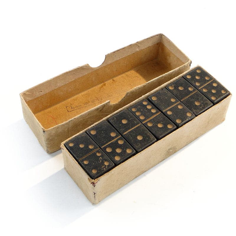 Domino set, black, wood, USSR, 1950s. - 277610