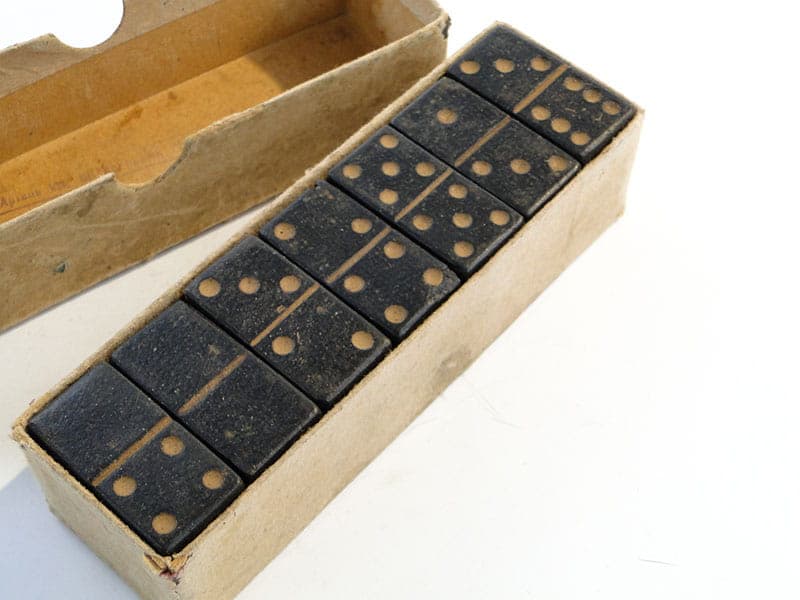 Domino set, black, wood, USSR, 1950s. - 277606