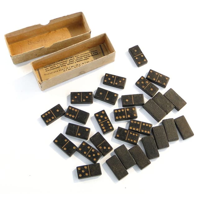 Domino set, black, wood, USSR, 1950s. - DIMENSION
