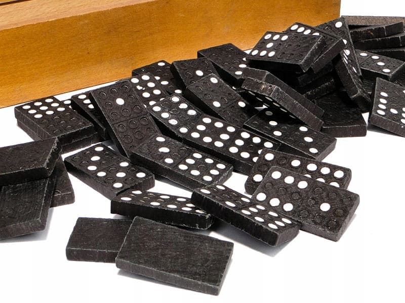 Domino set, black, wood, Germany, 1930s. - 277622