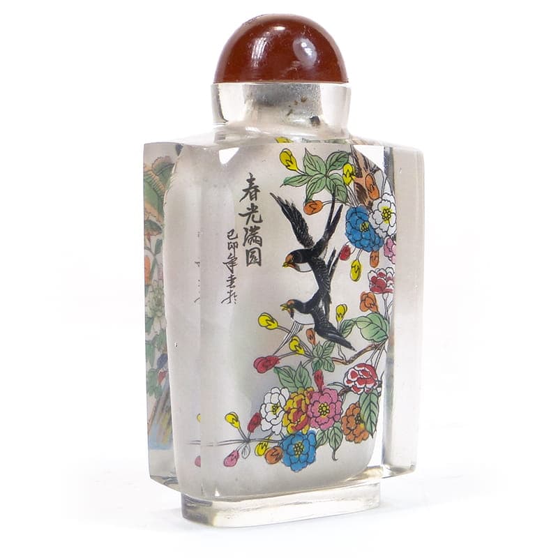 Tabakiera, transparentny kryształ, Chiny, lata 50.