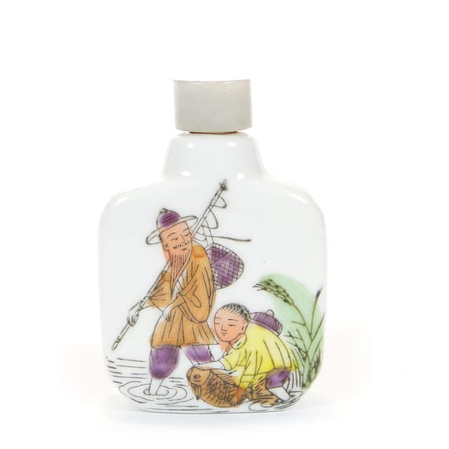 Tabakiera, porcelana biała, Chiny, lata 90. - WYMIARY