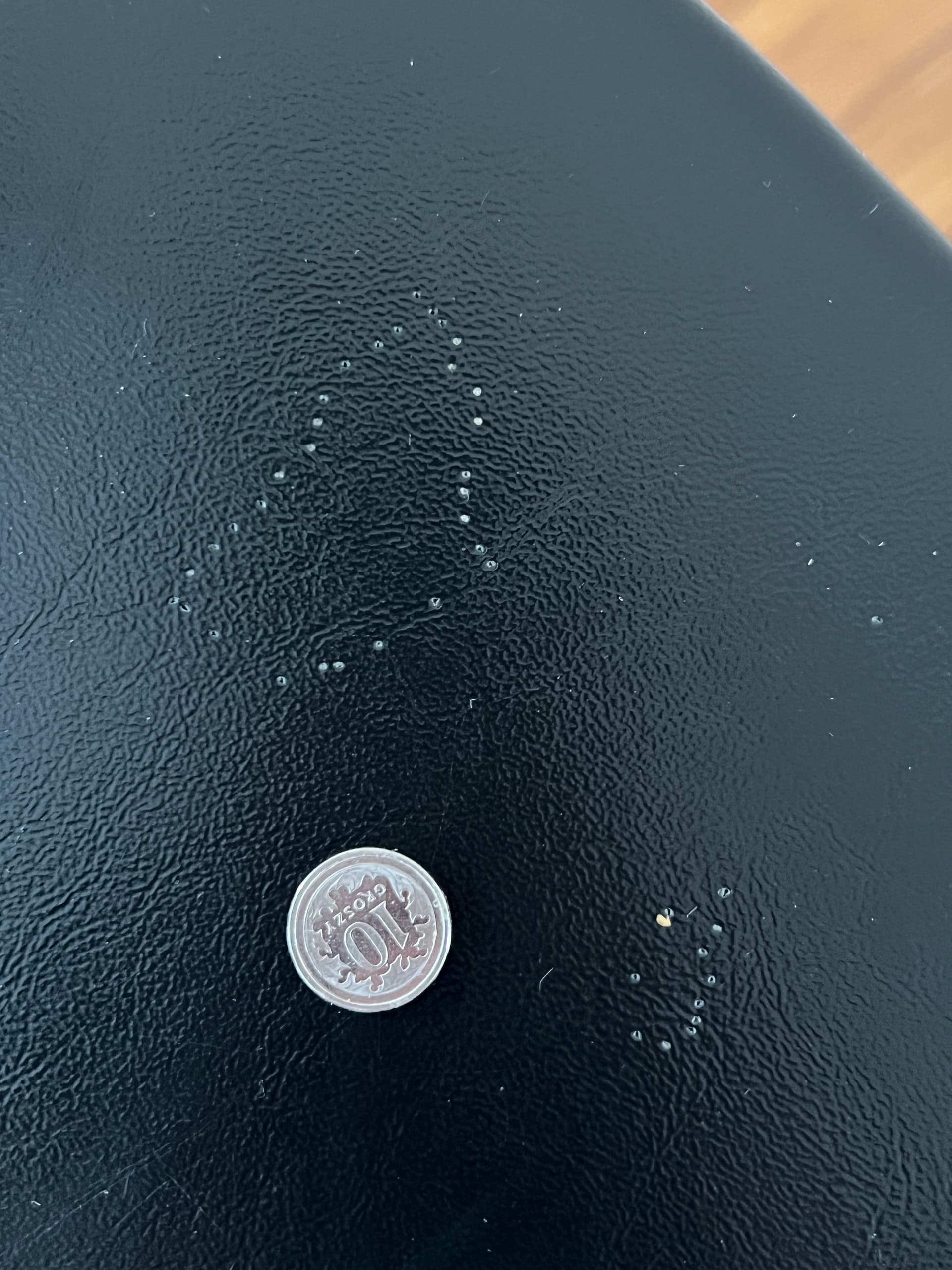 Zestaw czterech krzeseł z podłokietnikami, teak brązowy, skaj czarny, proj. A. Bender Madsen, E. Larsen, Dania, lata 60. - 277778