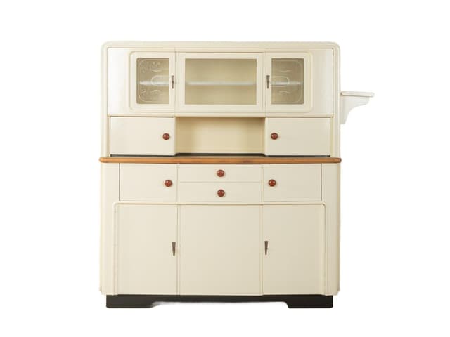 Kredens Art Deco, beżowy, drewno, Niemcy, lata 20. - WYMIARY