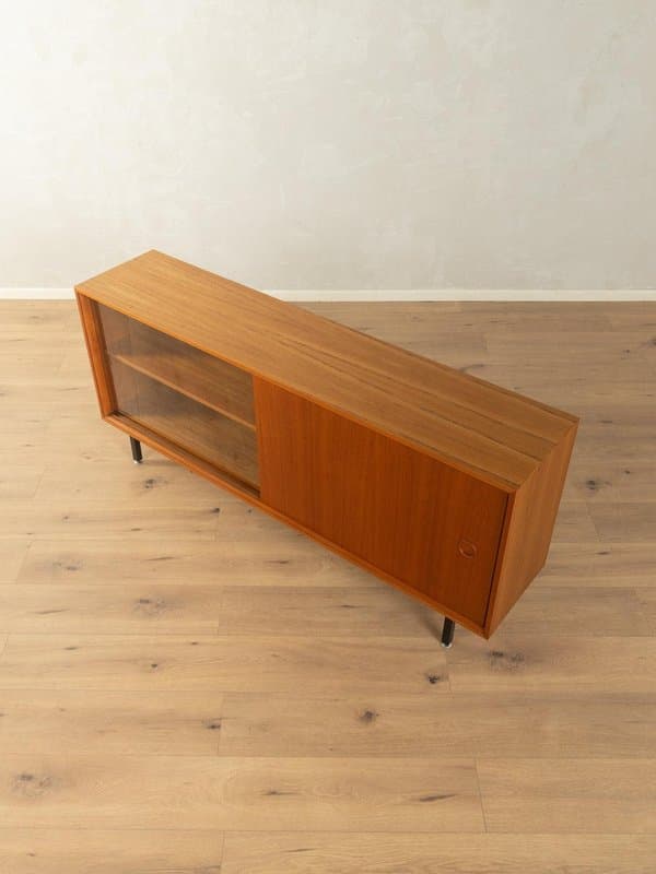 Sideboard, teak brązowy, metal czarny, proj. L. Wegner, Niemcy, lata 60. - 278014