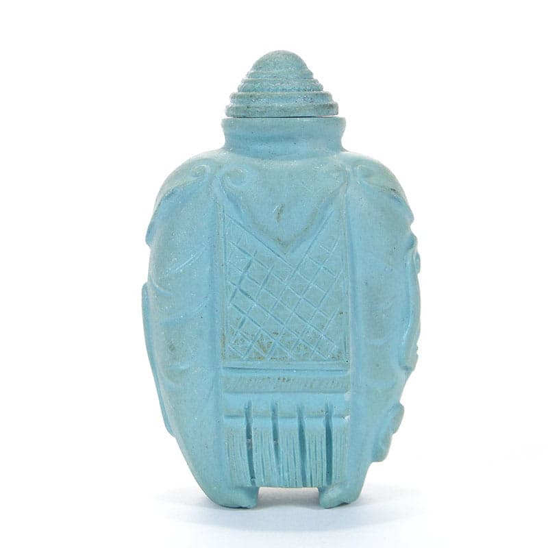 Tabakiera, turkusowy niebieski, ceramika, Chiny, lata 90.