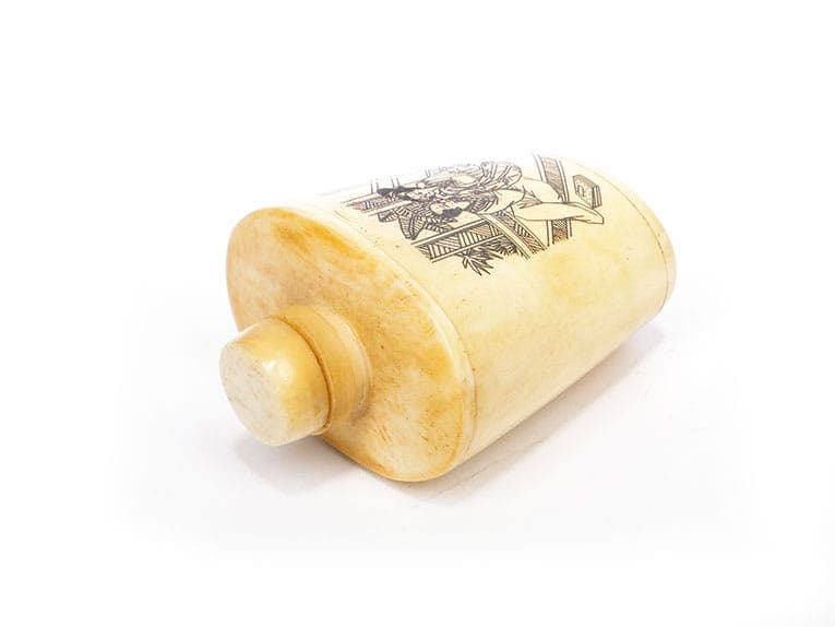 Tabakiera, motyw erotyczny, żółty, Chiny, lata 70. - 277811