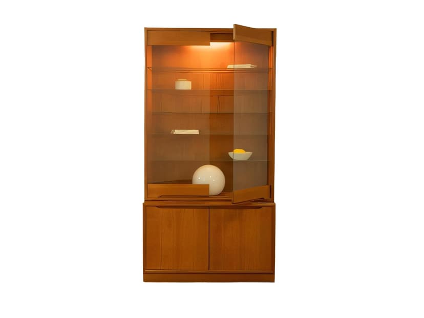 Witryna, brązowy, drewno, szkło transparentne, Dania, lata 60.