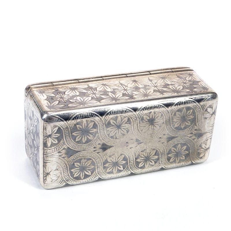 Tabakiera rokoko, srebro, niello, Francja, XVIII wiek - 277818