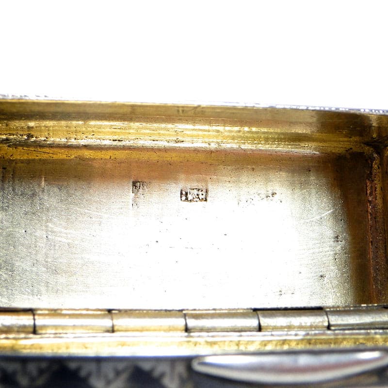 Tabakiera rokoko, srebro, niello, Francja, XVIII wiek - 277822