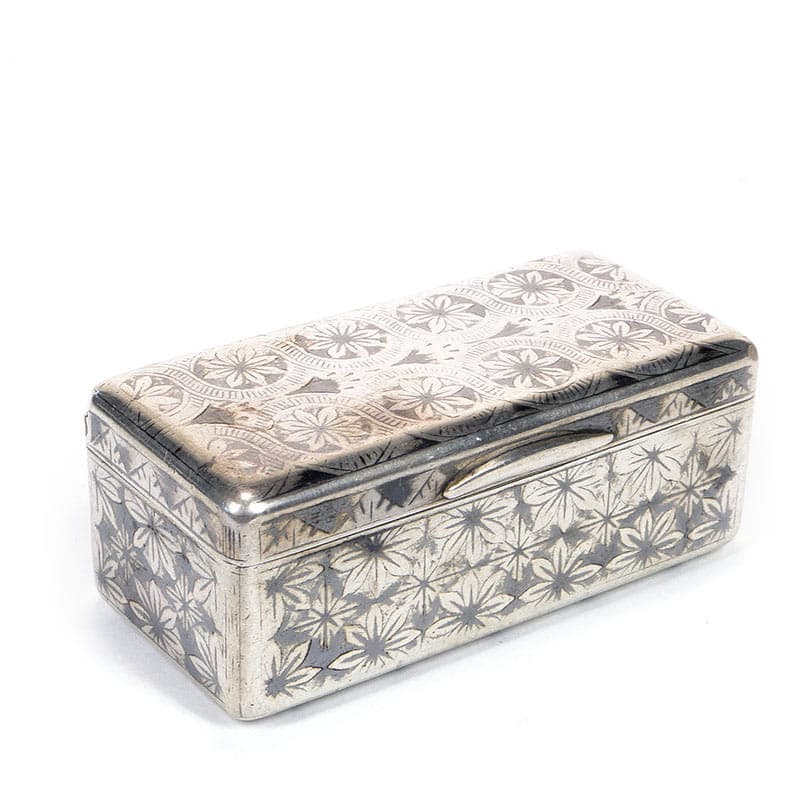 Tabakiera rokoko, srebro, niello, Francja, XVIII wiek - 277823