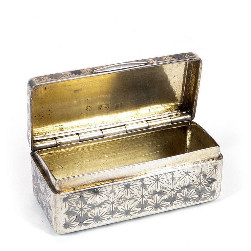 Tabakiera rokoko, srebro, niello, Francja, XVIII wiek - 277820