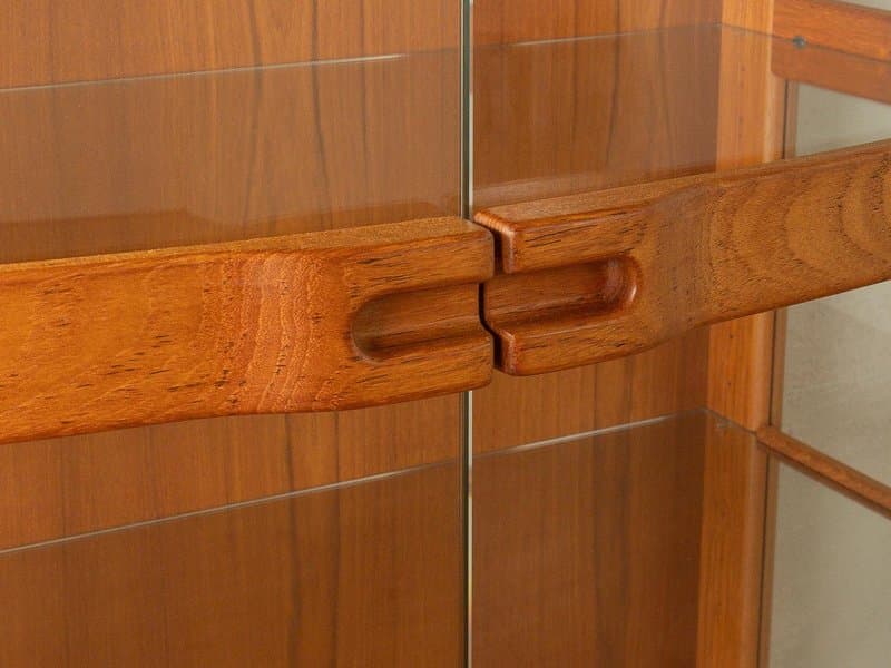 Witryna skandynawska, brązowy, drewno, szkło, Dania, lata 80. - 277875