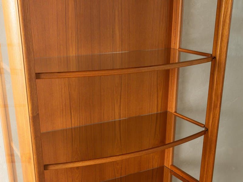 Witryna skandynawska, brązowy, drewno, szkło, Dania, lata 80. - 277883