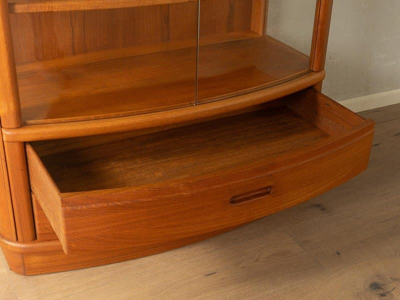 Witryna skandynawska, brązowy, drewno, szkło, Dania, lata 80. - 277885