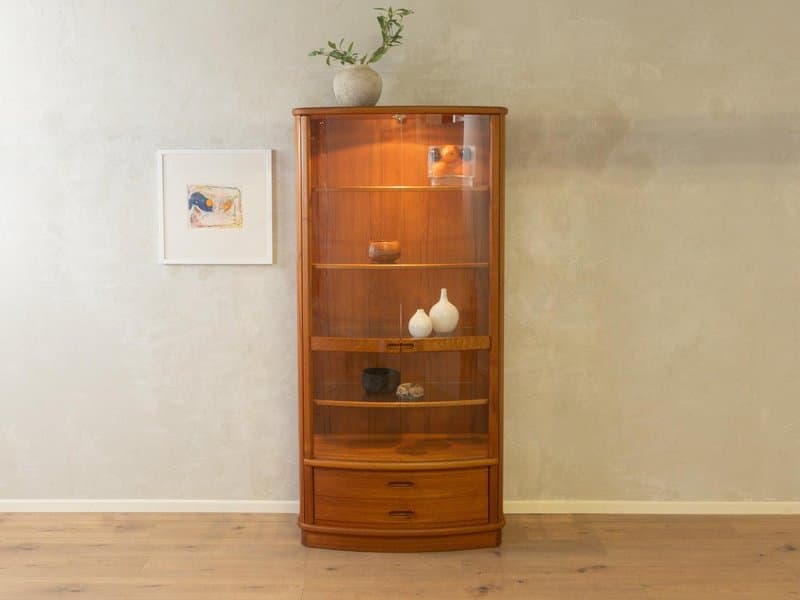 Witryna skandynawska, brązowy, drewno, szkło, Dania, lata 80. - 277877