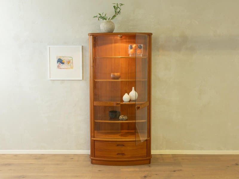 Witryna skandynawska, brązowy, drewno, szkło, Dania, lata 80. - 277880