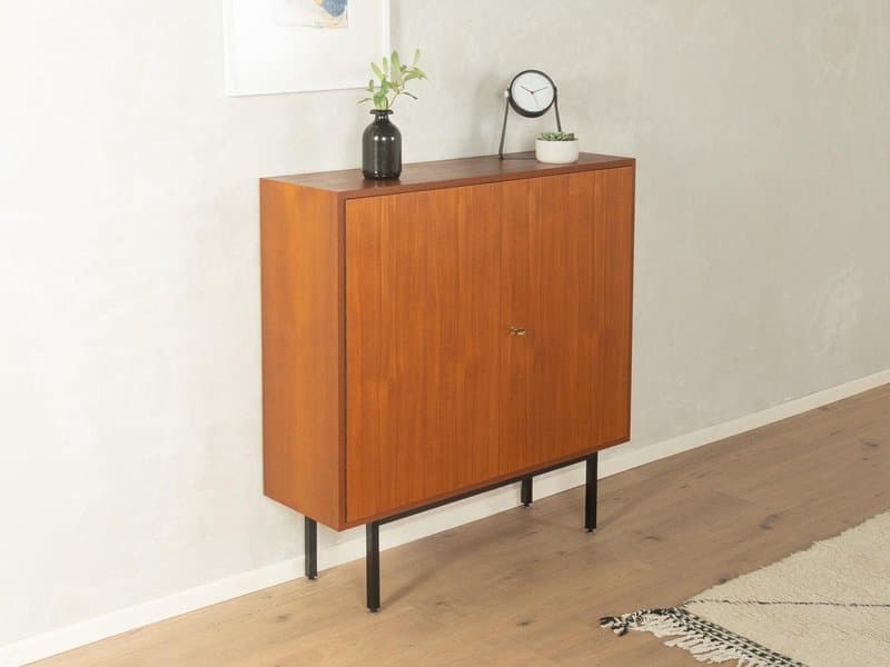 Komoda, drewno brązowe, metal czarny, Niemcy, lata 50. - 277865