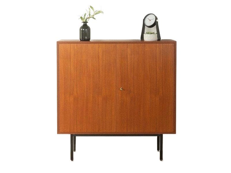 Komoda, drewno brązowe, metal czarny, Niemcy, lata 50.