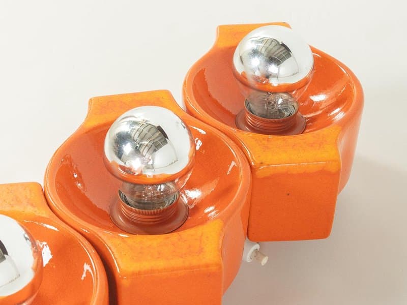 Kinkiet Space Age, pomarańczowy, plastik, proj. G. Sciolari, Niemcy, lata 70. - 277845