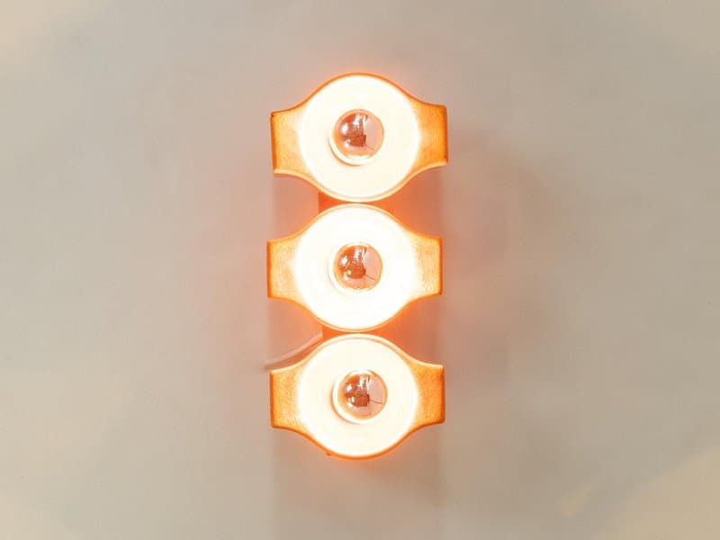 Kinkiet Space Age, pomarańczowy, plastik, proj. G. Sciolari, Niemcy, lata 70. - 277840