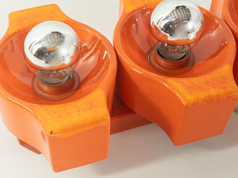 Kinkiet Space Age, pomarańczowy, plastik, proj. G. Sciolari, Niemcy, lata 70. - 277846