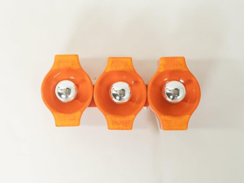 Kinkiet Space Age, pomarańczowy, plastik, proj. G. Sciolari, Niemcy, lata 70. - 277843