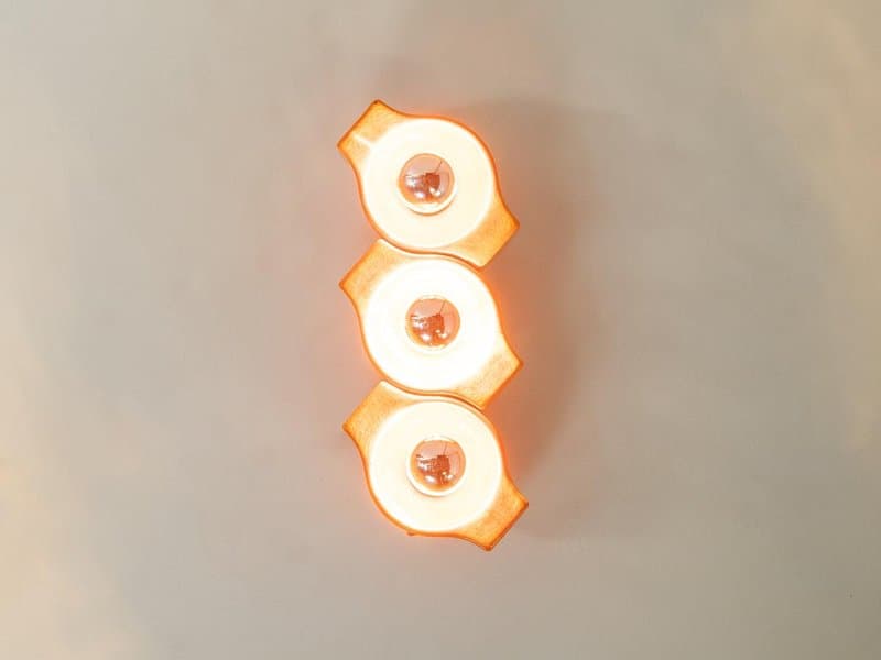 Kinkiet Space Age, pomarańczowy, plastik, proj. G. Sciolari, Niemcy, lata 70. - 277837